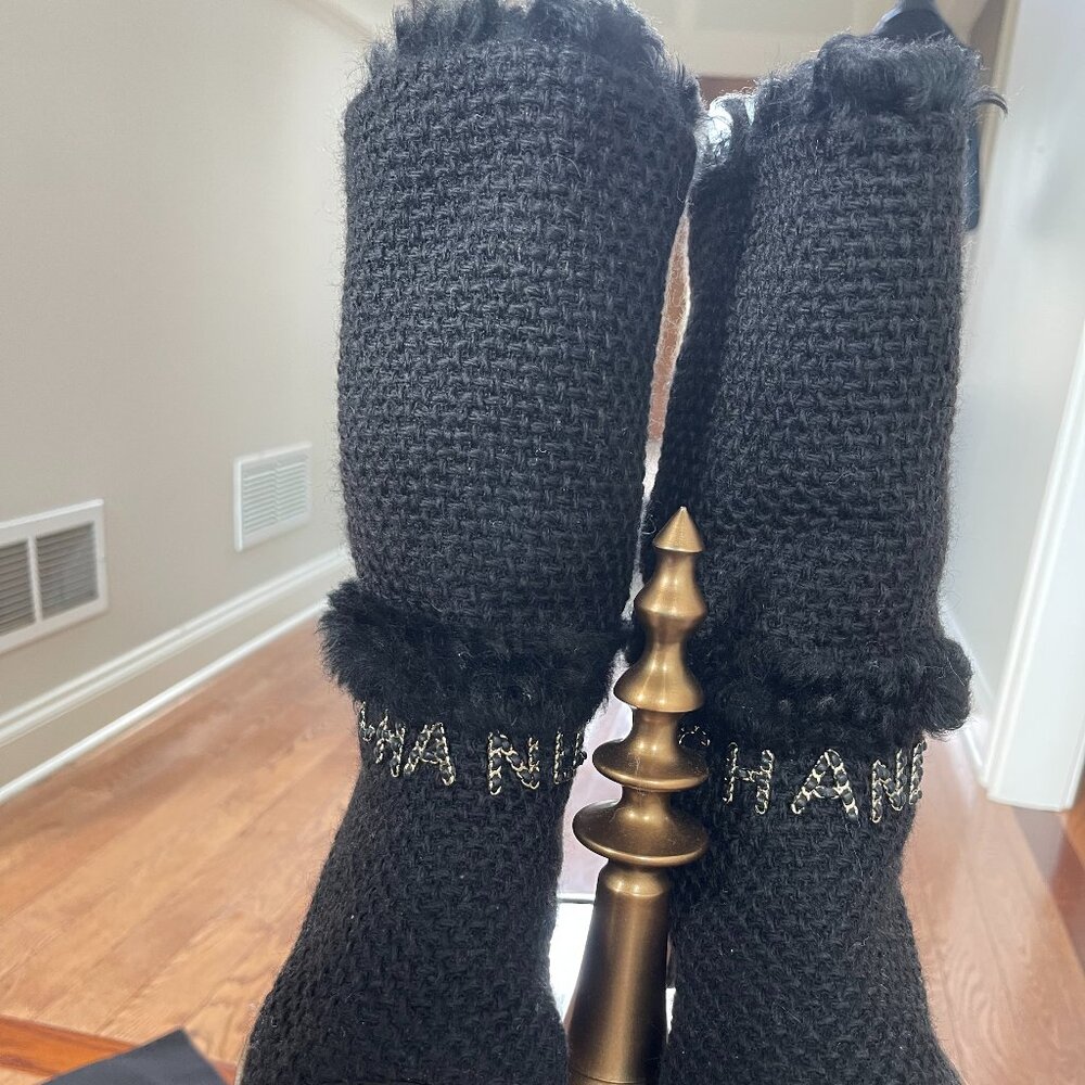 Authentic Chanel Fur Boots